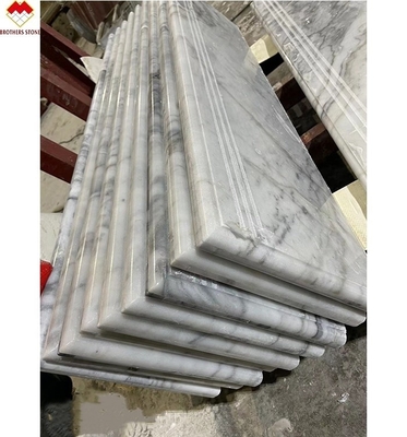 Moderno Design de Pedra Natural Escalinha Passo Traseiras e Riser para Escalinha Desembarque Mármore Cinzento
