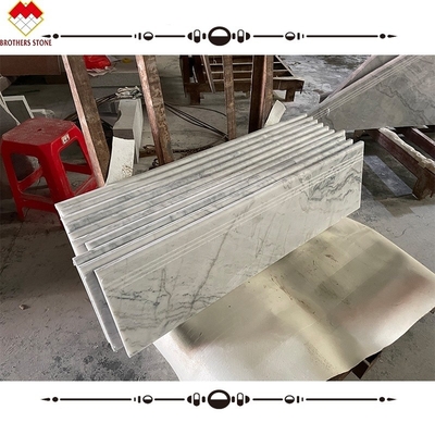 Moderno Design de Pedra Natural Escalinha Passo Traseiras e Riser para Escalinha Desembarque Mármore Cinzento