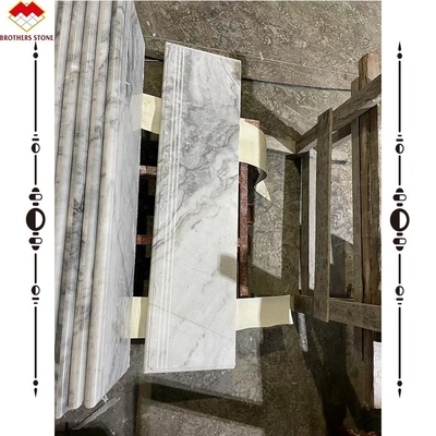 Moderno Design de Pedra Natural Escalinha Passo Traseiras e Riser para Escalinha Desembarque Mármore Cinzento