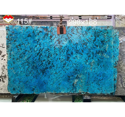 Modern Luxury Fantasy Blue Stone Calcite Marble Dining Table Top com acabamento polido
