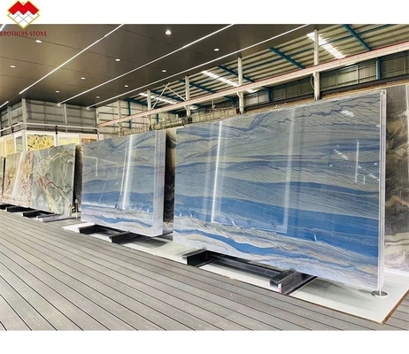 18mm Polido Luxury Azul Macaubas Natural azul de mármore de laje de balcão azulejos de quartzo