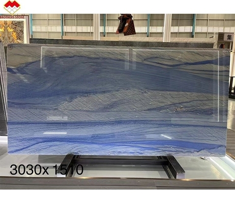 18mm Polido Luxury Azul Macaubas Natural azul de mármore de laje de balcão azulejos de quartzo