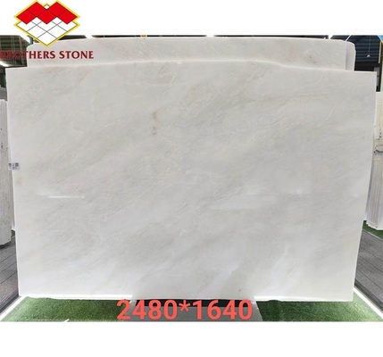 Hotel Moderno Real Branco Ónix Refinado Folha de Mármore Cortado ao Tamanho Painel de Parede e Set de Mesa de Jantar