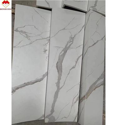 Branco Negro Cinza Ouro Personalizado Polido Calacatta Marmore Olhar Porcelana Pisos de azulejos