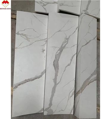 Branco Negro Cinza Ouro Personalizado Polido Calacatta Marmore Olhar Porcelana Pisos de azulejos