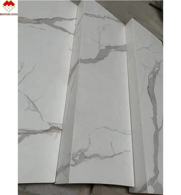 Branco Negro Cinza Ouro Personalizado Polido Calacatta Marmore Olhar Porcelana Pisos de azulejos