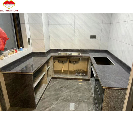 Telhas de granito azul Vizag polidas em estilo moderno para balcão e piso de cozinha