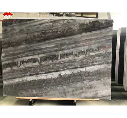 Decoração de interiores de hotéis 45 graus de mármore cinza grande e materiais italianos vidrados