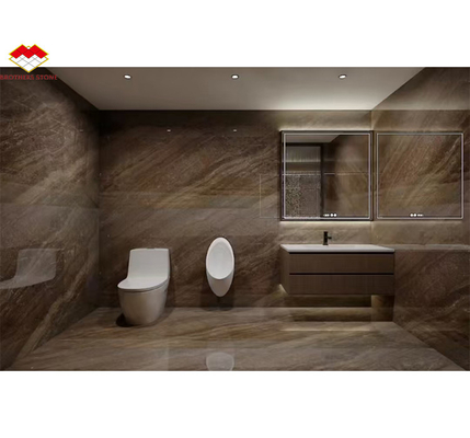 Decoração de interiores de hotéis 45 graus de mármore cinza grande e materiais italianos vidrados