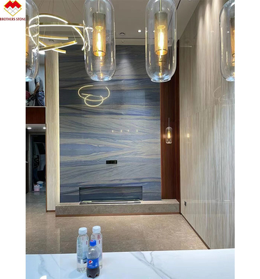 18mm Polido Luxury Azul Macaubas Natural azul de mármore de laje de balcão azulejos de quartzo
