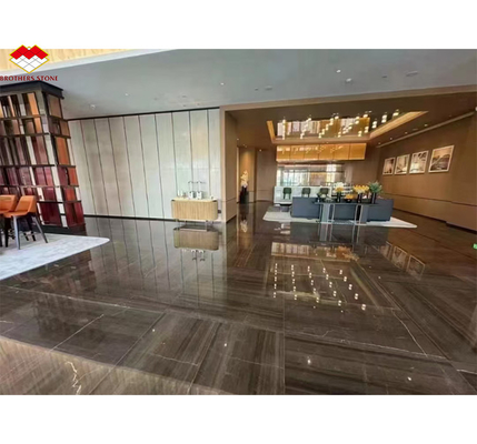 Decoração de interiores de hotéis 45 graus de mármore cinza grande e materiais italianos vidrados
