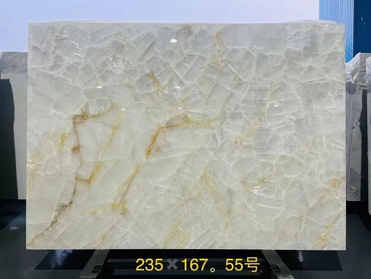 Painel de parede de pedra quartzita de ónix da Idade do Gelo Componente de lavabo para balcão de ilha interior