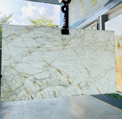 Painel de parede de pedra quartzita de ónix da Idade do Gelo Componente de lavabo para balcão de ilha interior