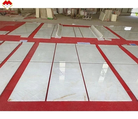 Translúcidas Crack de gelo polido acabamento branco Oníx azulejos de mármore 30 * 60cm para as paredes da villa