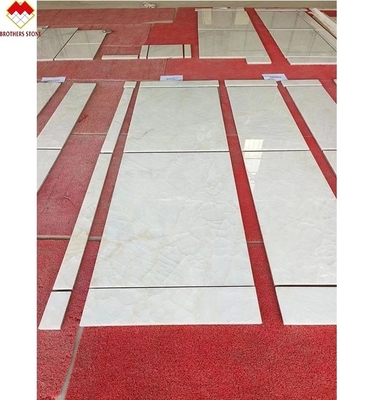 Translúcidas Crack de gelo polido acabamento branco Oníx azulejos de mármore 30 * 60cm para as paredes da villa