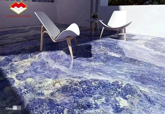 Marmore de ónix de sodalita transparente azul da Bolívia personalizado para grande laje ou corte ao tamanho
