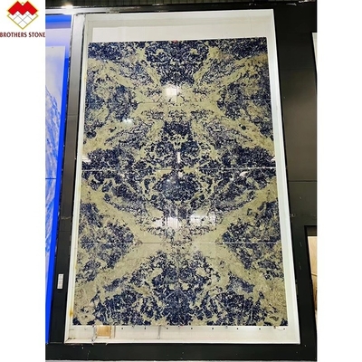 Marmore de ónix de sodalita transparente azul da Bolívia personalizado para grande laje ou corte ao tamanho