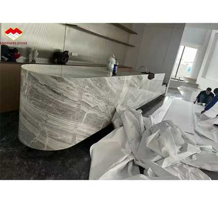 Painéis de parede de mármore cinza sérvio polido para decoração de interiores de alta qualidade