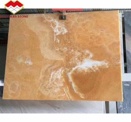 Revestimento de superfície Design polido retroiluminado Pedra de jade laranja para bacia e mesa de jantar