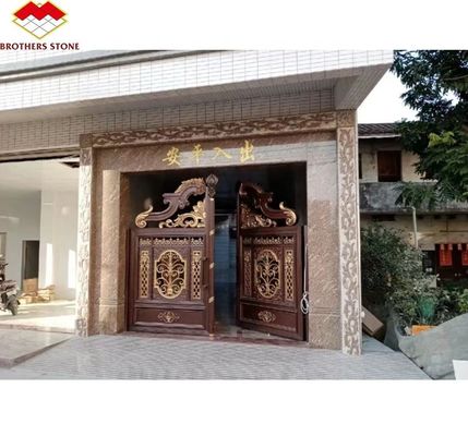 Granito de ouro da Califórnia polido cortado ao tamanho para escadas e molduras de portas no exterior moderno