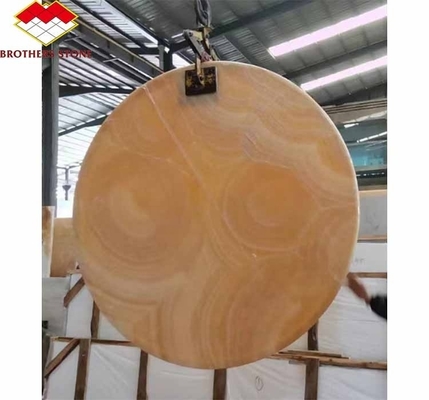 Revestimento de superfície Design polido retroiluminado Pedra de jade laranja para bacia e mesa de jantar