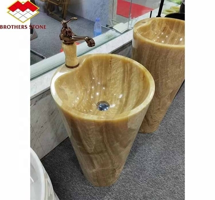 Revestimento de superfície Design polido retroiluminado Pedra de jade laranja para bacia e mesa de jantar