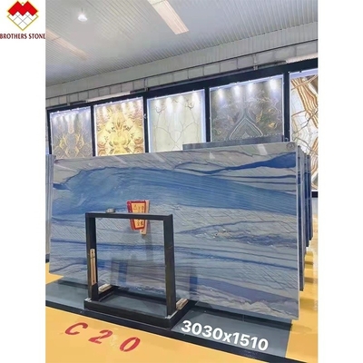 Azul Azul Macaubas Quartzita Pedra Polida Superfície Refinada Design Gráfico para final Casa