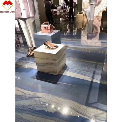 Azul Azul Macaubas Quartzita Pedra Polida Superfície Refinada Design Gráfico para final Casa