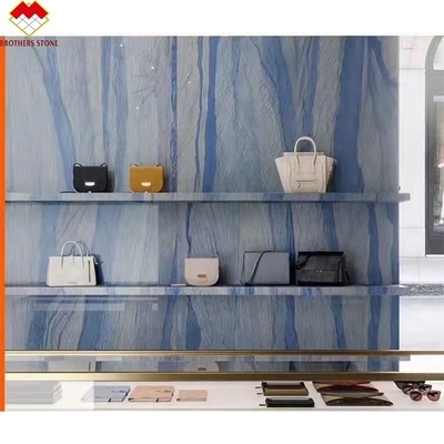 Azul Azul Macaubas Quartzita Pedra Polida Superfície Refinada Design Gráfico para final Casa
