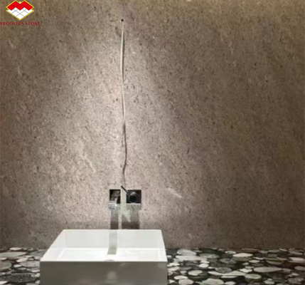 Panéis de parede de banheiro de hotel de mármore moderno Kwong cinza italiano telhas de piso polidas