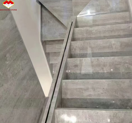ODM OEM Polished Moonlight Gray Marble Stone Flooring Stairs para Hotel em Yunfu