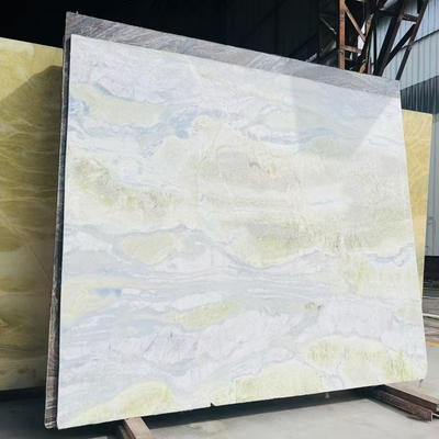 Moderno de mármore de ônix azul com veias verdes para bancada de mesa de vaidade Design de piso de parede Solução de design gráfico Incluído
