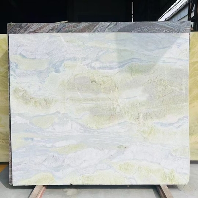 Moderno de mármore de ônix azul com veias verdes para bancada de mesa de vaidade Design de piso de parede Solução de design gráfico Incluído