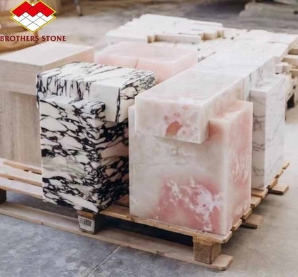 Matt Superfície de acabamento de pedra de ônix rosa moderna para aplicação de mesa e parede