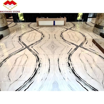 Chapa de mármore branco Panda polido Moderno e popular para a mesa da escada