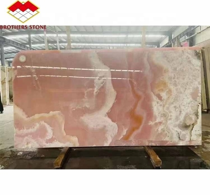 Matt Superfície de acabamento de pedra de ônix rosa moderna para aplicação de mesa e parede