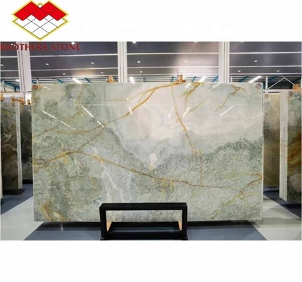 Moderna iluminação verde ónix pedra laje 30mm espessura para sala de estar gráfica Jade parede