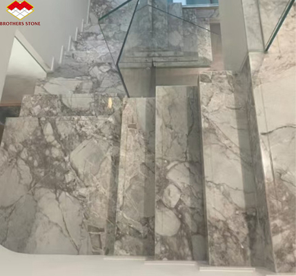 Brasil Calacatta Cinza Mármore Peixe Barriga Cinza Mármore para Hotel Escadaria Antiderrapante Design