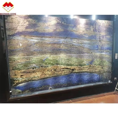 Sonho polido safira azul ônix quartzita lajes pedra luxuosa retroiluminado translúcido