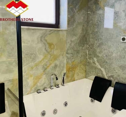 Moderna iluminação verde ónix pedra laje 30mm espessura para sala de estar gráfica Jade parede