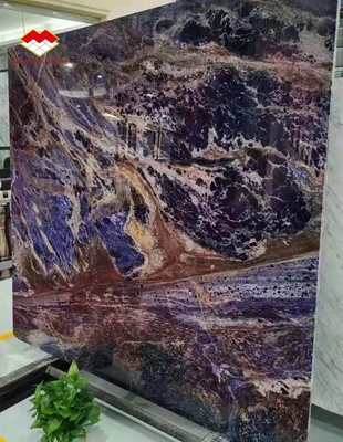 Sonho polido safira azul ônix quartzita lajes pedra luxuosa retroiluminado translúcido
