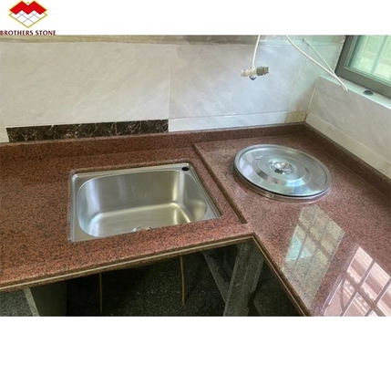 Pedra de granito chinês cortada ao tamanho em estilo de luxo moderno para balcão de cozinha polido