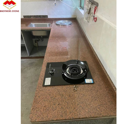 Pedra de granito chinês cortada ao tamanho em estilo de luxo moderno para balcão de cozinha polido
