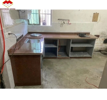 Pedra de granito chinês cortada ao tamanho em estilo de luxo moderno para balcão de cozinha polido