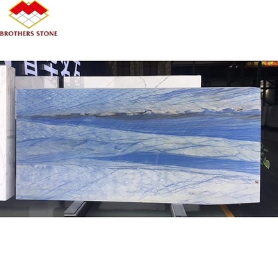 Imperial Azul Macaubas Mármore Azul Polido para Piso Azul Luminoso Forma de Pedra Larga