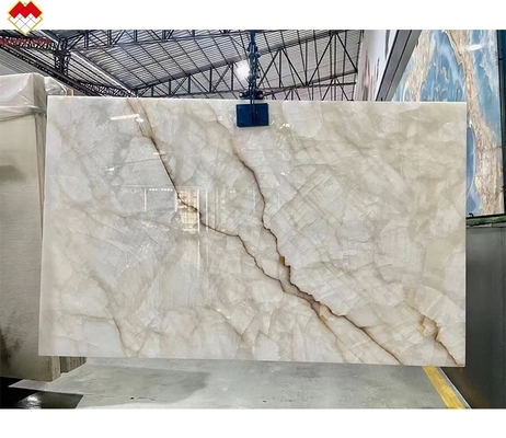 Moderno Villa Design Polido Branco Ónix Marmoreis para sala de estar parede e piso