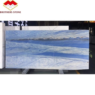 Imperial Azul Macaubas Mármore Azul Polido para Piso Azul Luminoso Forma de Pedra Larga