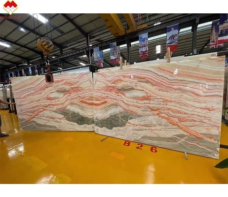 Competição de livro de revestimento de pedra de ônix competitivo colorido azulejo de piso de ônix com arco-íris retroiluminado