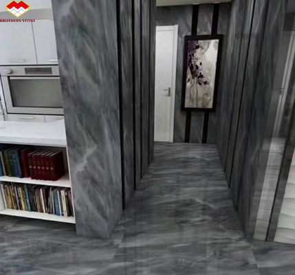 Popular Espaço cinza mármore grande laje para escadas modernas cinza claro em casa e hotel
