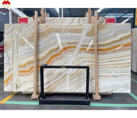 Superfície afiada e polida Finish Translúcido Arco-íris de ônix para painel de parede colorido